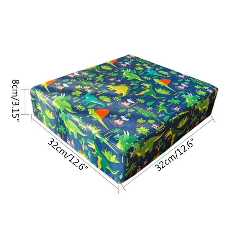 Cartoon Toddler Booster Seat Anti-Slip Children Highchair Cushion Waterproof Fabric Chair Pad for Dining Table Home