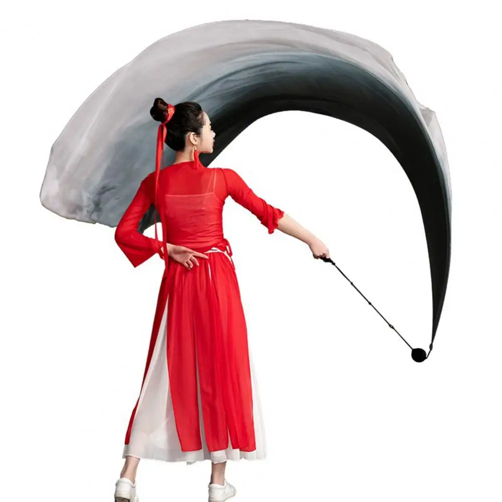 Folding Fan Mini Fan Hand Fan Wooden Hand Fan Gauze Scarf Women Stage Performance Wear Belly Dance Gradient Color Flowy Long Scarf Ball Set Fan Classical Dance Hand Fan