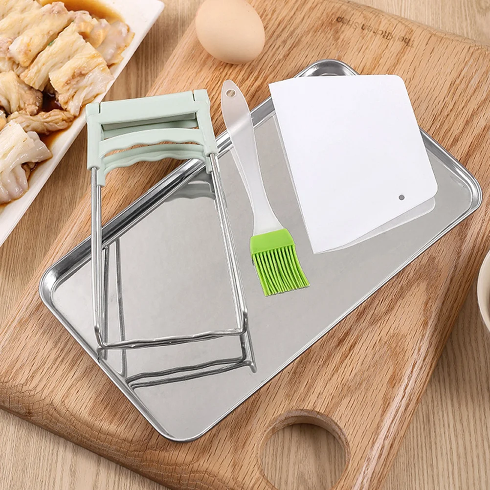 

4pcs/ Set Stainless Steel Steam Food Pan Catering Roaster Pan with Baking Cracker Tray