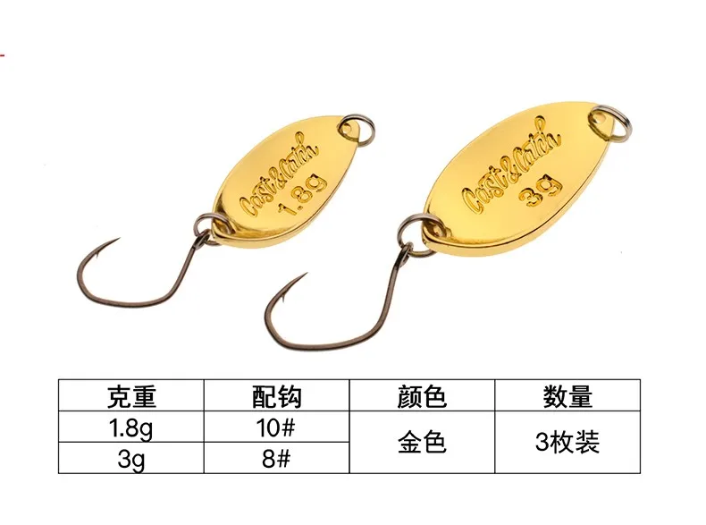 CAST&CATCH 1,8g/3g Wasser Tropfen Löffel Kupfer Metall Guss Jig Löffel Künstliche Köder Harte Angelgerät pesca Für Forelle Fisch – Detail 2