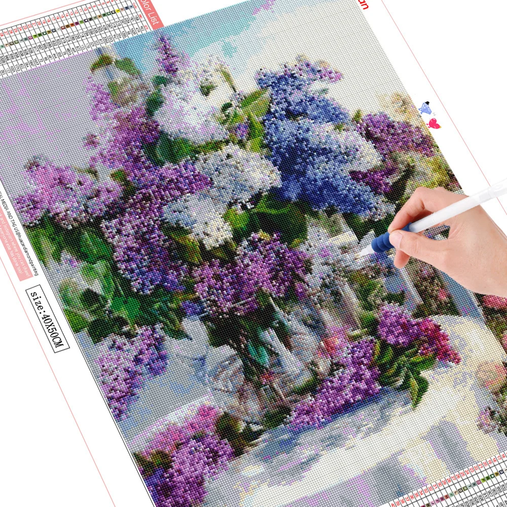 DAERLE Lavanda Pittura Diamante Fai da Te, 5D Fiore di Lavanda Diamond Painting Kit Completo per Adulti, Diamant Painting per Bambini, Decorazioni per Casa 40x30cm