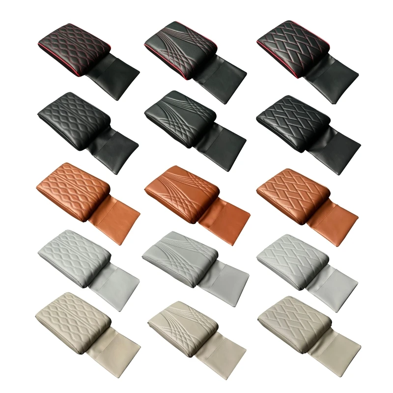 

Car Armrest Cushion Pad Center Console Mat for Seat Box Cover Protector PU Leath