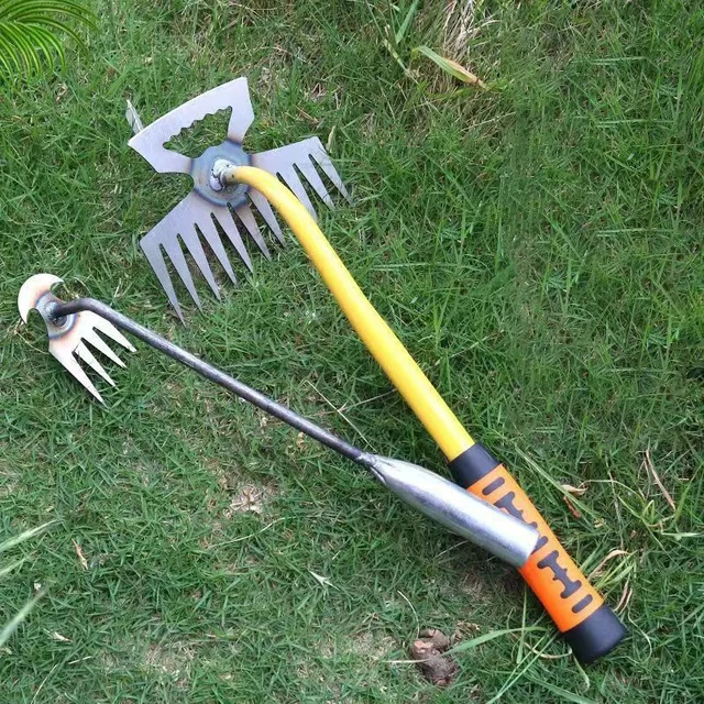 Gardening Weeding Tools Multi-tooth Handheld Rake Manganese Steel Loosening Soil Tools Farming Digging Wild Vegetables Hoe 6