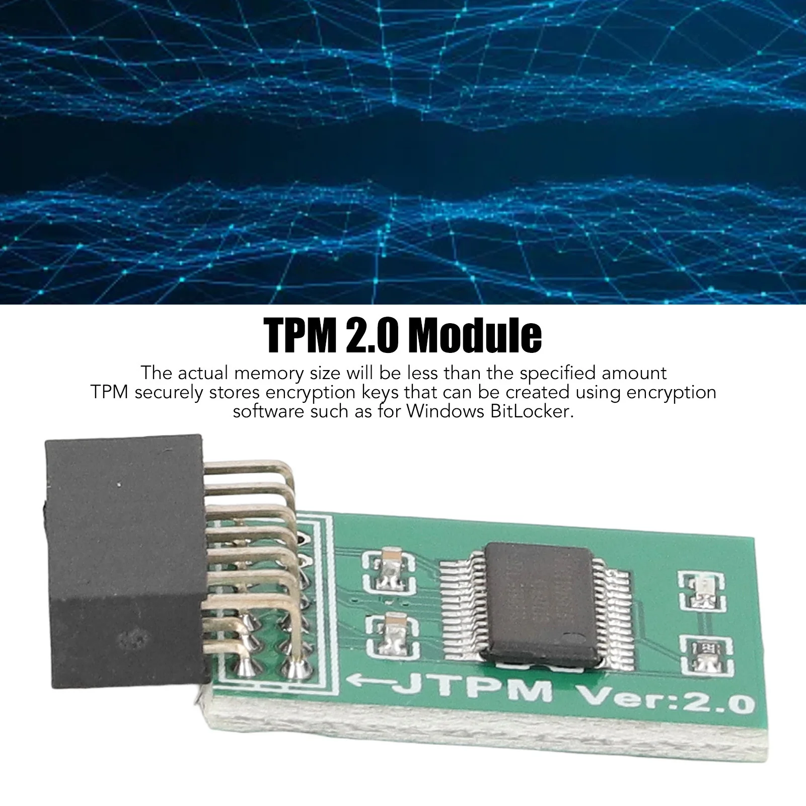 TPM 2.0 모듈 강력한 암호화 14핀 LPC 인터페이스 TPM 모듈 보드(Win11용) 녹색 TPM 2.0 모듈