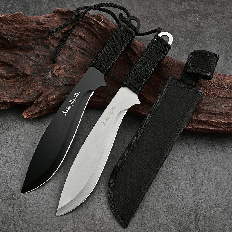 Outdoor Camping Style Small Straight Knife Outdoor Knife Camping Style Portable Survival Small Knife Household Stainless Steel F 2