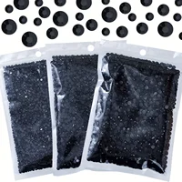 6000 Pcs Black Resin Flat Back Rhinestones, 3mm 4mm 5mm Jelly Resin Non-Heatset Rhinestones for Crafts DIY Designs, Mugs, Clothe 1