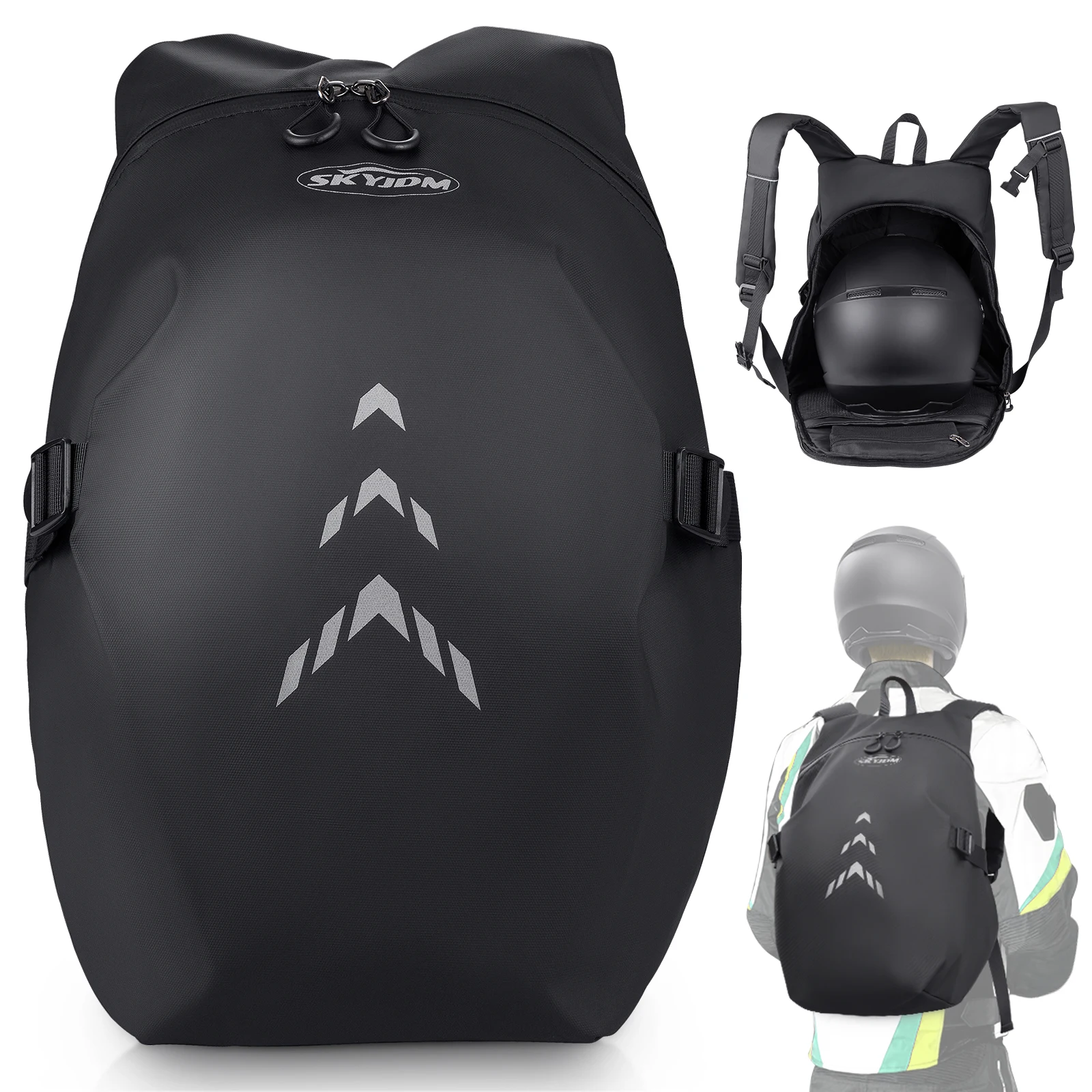 

50L 40L Backpack For Motorcyclists Waterproof Motorcycle Helmet Backpack with Reflective Stripe for Riding Travel Motorcycle