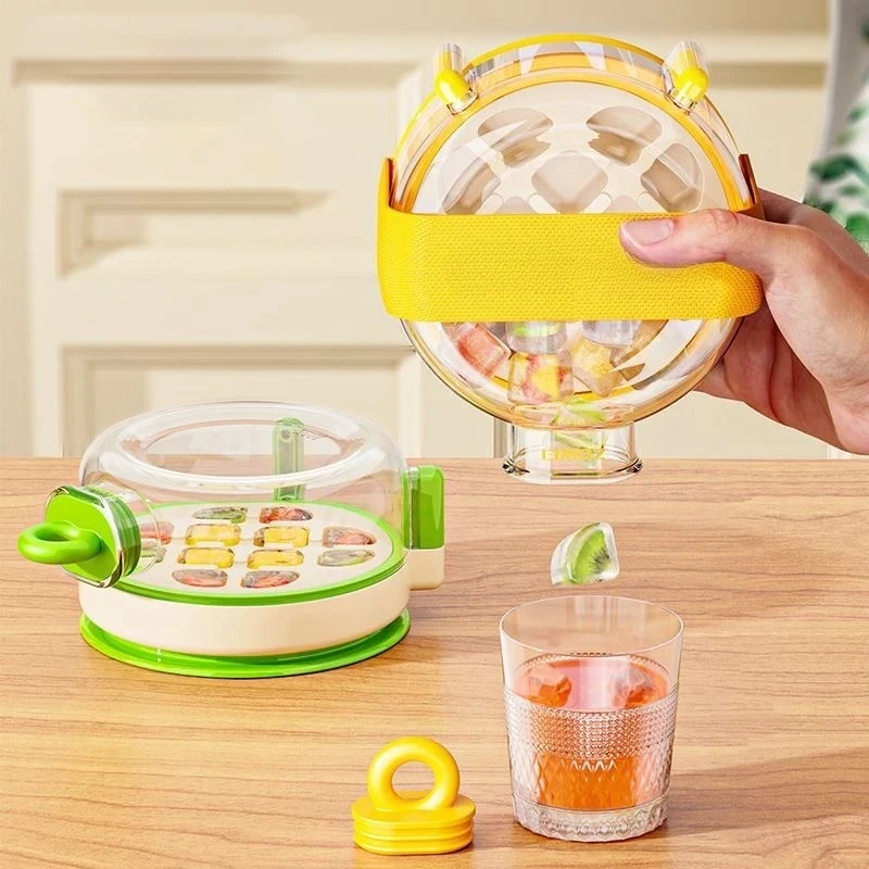 New Creative Ice Lattice Jug Press Off Ice Outdoor Straw Cup with Lid Multifunctional Drink Ice Cube Cups