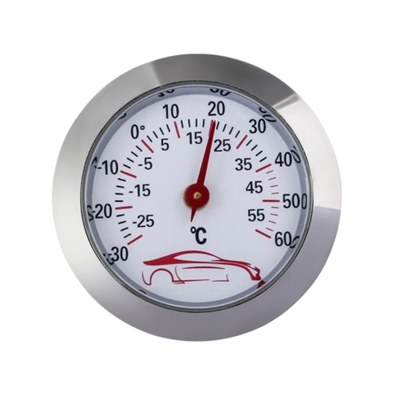 

Analog Temp -30 to 60℃ Car Thermometer Mini Round Temperature Test Gauge