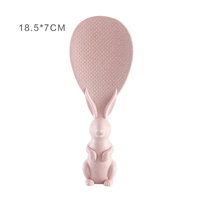 Silicone Cooking Spoon Wheat Straw Rabbit Spoon Can Stand Up Rabbit Rice Shovel Cooker Spoon Creative Non-Stick Rice Cartoon silicone spatula,silicone kitchen utensils,silicone cooking spoon