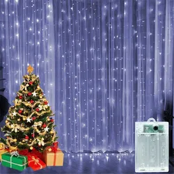 Enchanting LED Fairy Curtain Lights for Festive Decor and Celebrations (White)