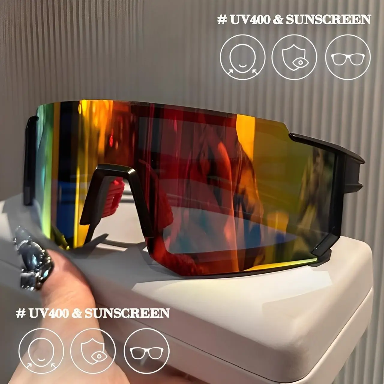Radfahren Sonnenbrillen UV400 Winddicht Shades Männer Frauen Outdoor Sport Anti-Ultraviolett Cyberpunk Wandern Klettern MTB Brillen