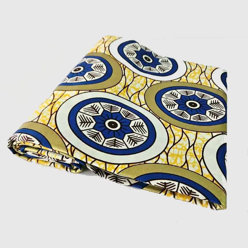 Item C2-4 Wax Print Fabric Super Golden Wax Cotton Party Cloth