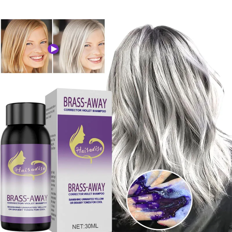 Shampoo Colorante Fissante per Capelli, Copre i Capelli Grigi, Anti-Giallo Dopo la Decolorazione, Shampoo Non Irritante Viola per Capelli Biondi