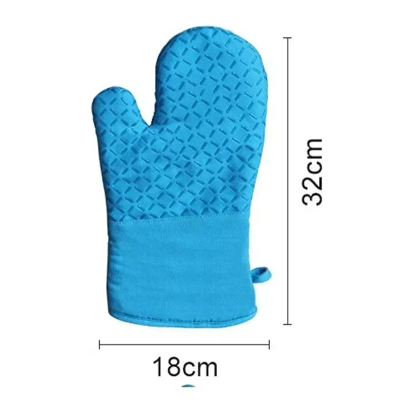 1PC Kitchen Baking Protective Gear Microwave Long Style Oven Mitts Kitchen Gloves Insulated Anti-Hot Mitts Gloves