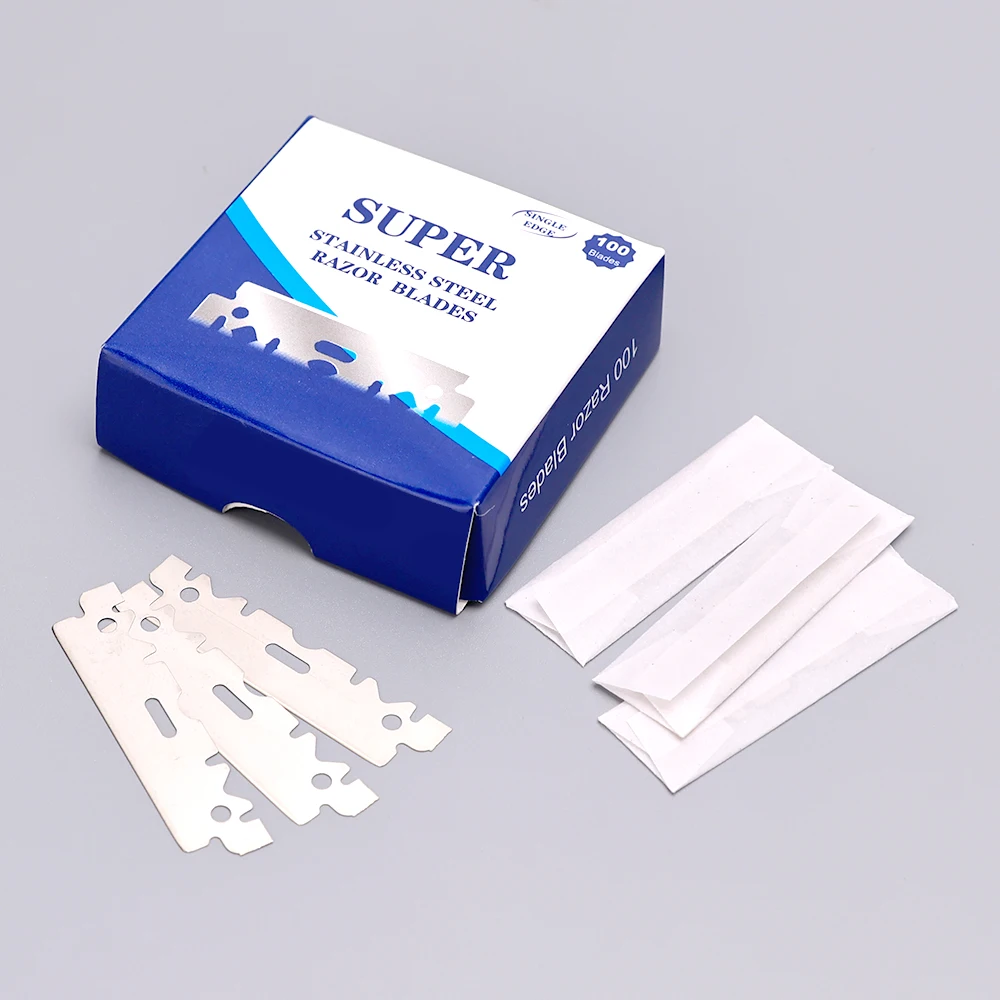 100pcs Razor Blades Stainless Steel Safety Razor Blades For Shaving Razor Replace Men Shaver Barber Blade Tool 3