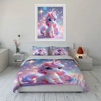 Ensemble de jouets licorne pour enfants, plusieurs tailles, pour chambre d'enfant et d'adulte, magnifique ensemble de literie 3 pièces, cadeau 3