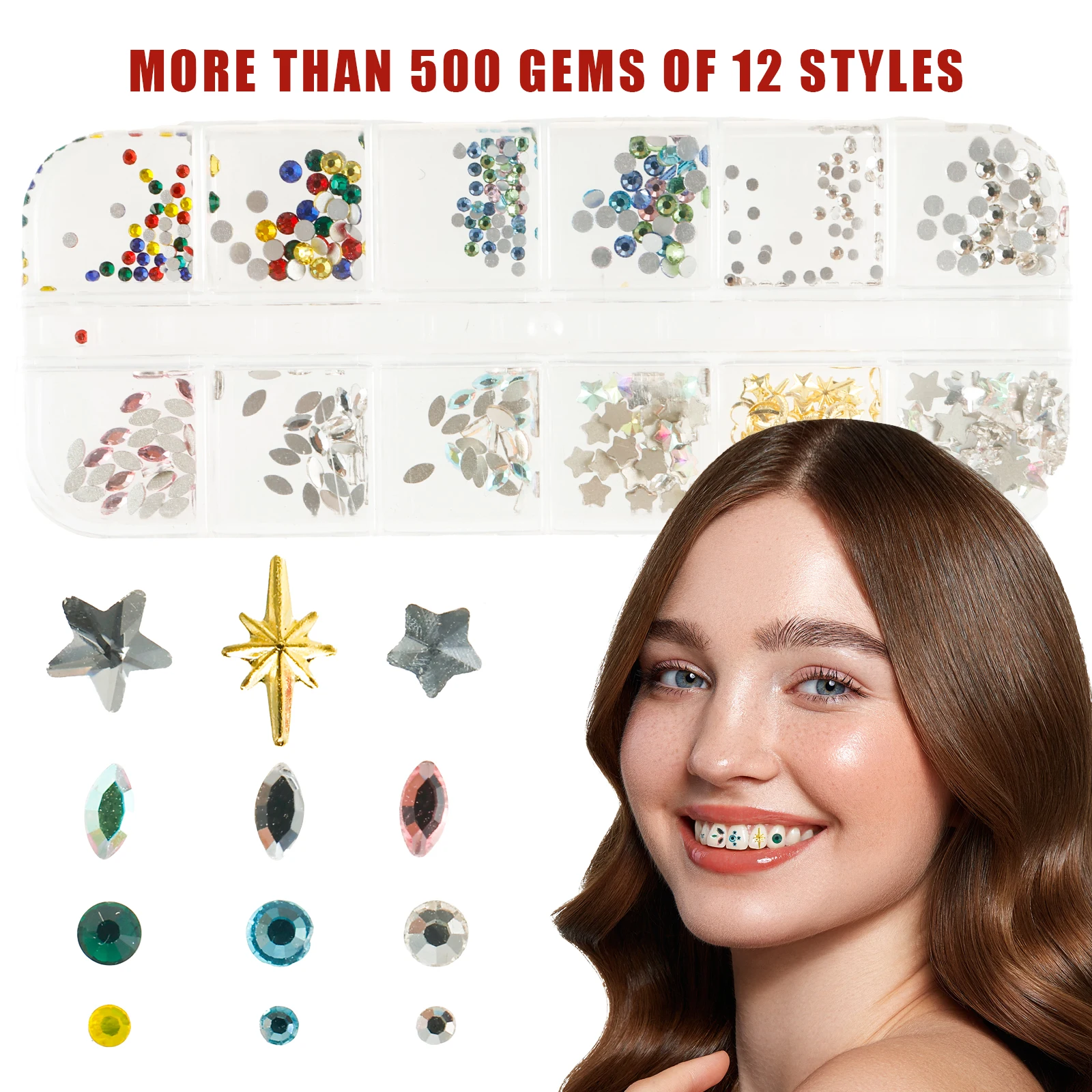 Tooth Gem Kit, DIY Crystals Jewelry Kit Teeth Gems, Professional Fashionable Tooth Gems Set, Teeth Jewelry Starter kit