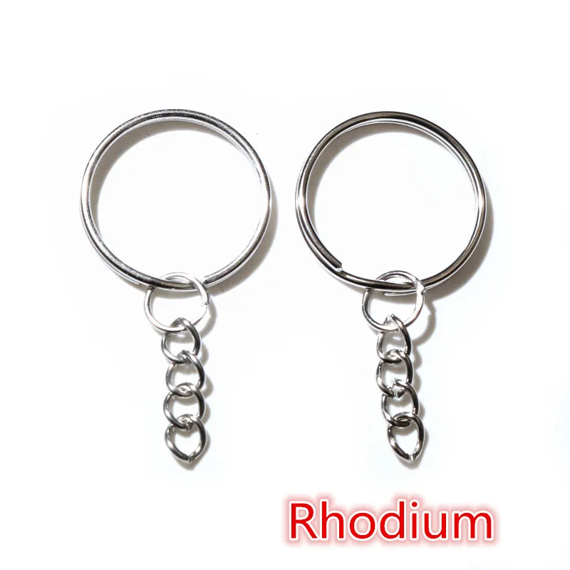 Set of 20 Stylish Gold & Silver Plated Keychains with 25mm Rings