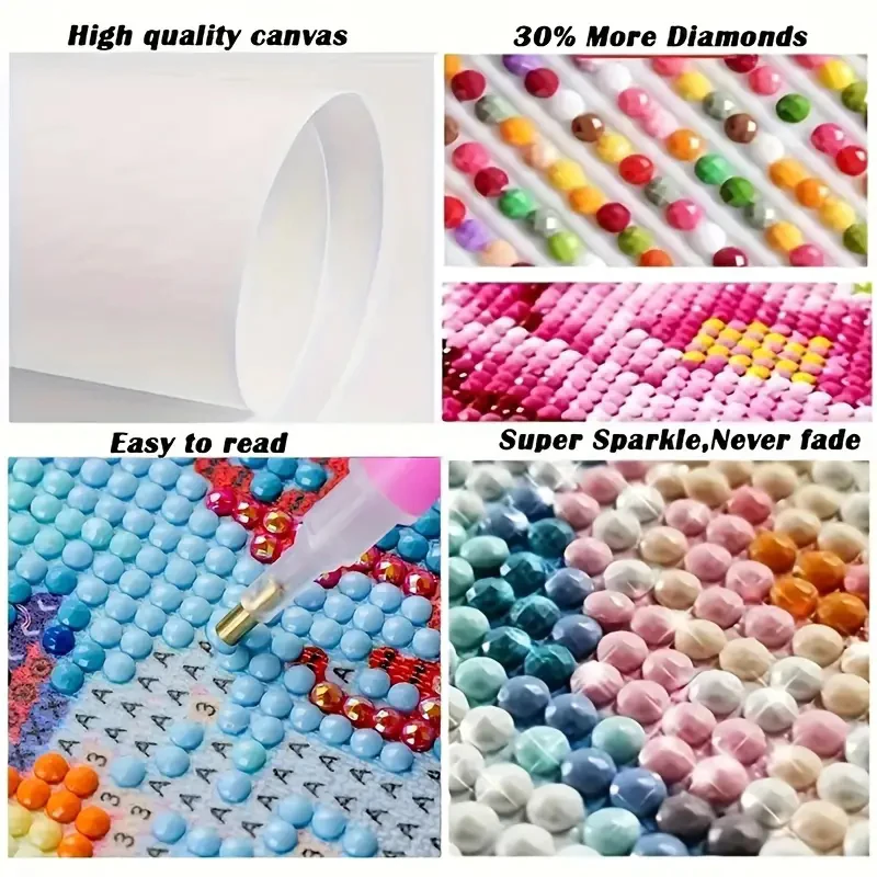 Kit di pittura artistica con diamanti Ricamo Mosaico di cristallo pieno 5D Kit di dipinti con diamanti fai da te Nuovi accessori 2025 30x30 cm Wall Art - immagine 5