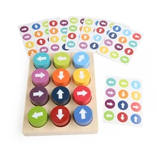 

Kids Montessori Wooden Toys Children Arrow Matching Game Learning Color Direction Cognition Kindergarten Early Educational Toys