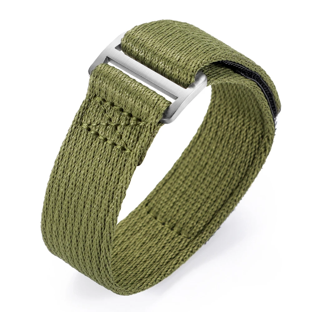 Military-Grade Nylon Hook & Loop Waterproof Watch Band - 20mm/22mm