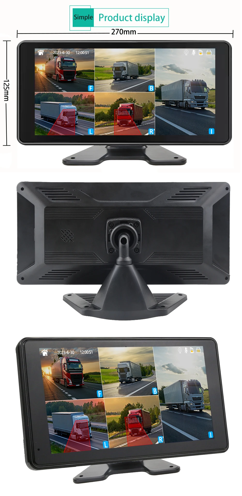 10.36 بوصة 5 قناة شاحنة نظام مراقبة الكاميرا BSD إنذار MP5 شاشة تعمل باللمس DVR مسجل فيديو السيارة AHD 1080P كاميرات عكسية