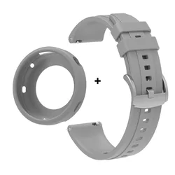 Soft Silicone Strap Case for Smartwatch - Protective Shell Bracelet Accessory (Gray)