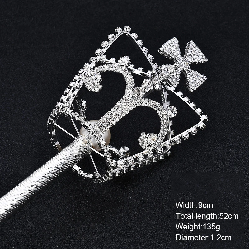 Cetro de cristal dourado e prateado tiara coroa para casamento_voghion.com