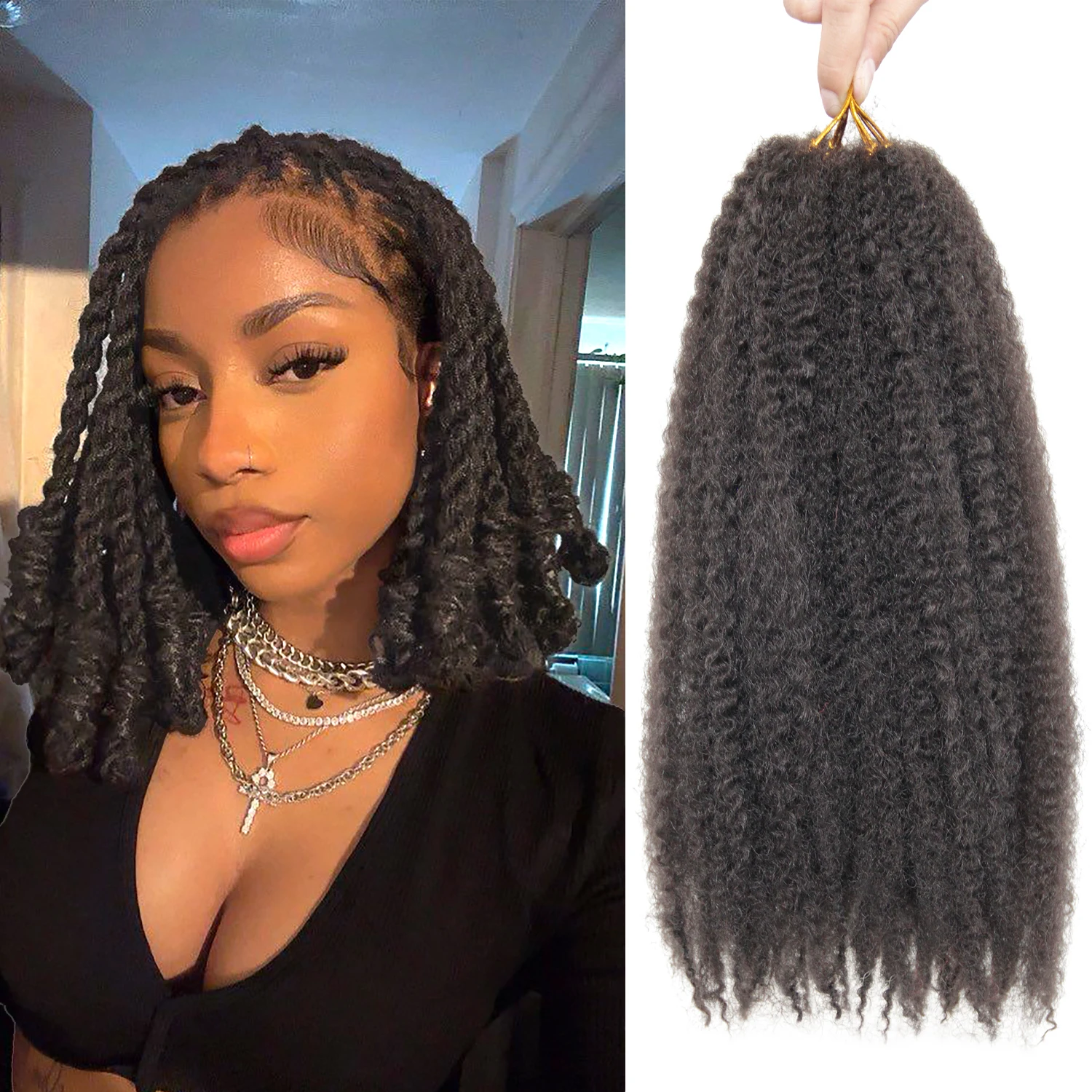 Marley Twist Braiding Hair 14inch Cuban Twist Hair Afro Kinky Curly Twist Crochet Hair Synthetic Hair Extensions 1