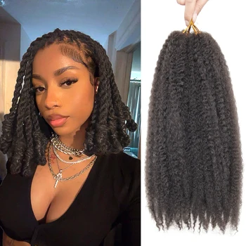 Marley Twist Braiding Hair 14inch Cuban Twist Hair  Afro Kinky Curly Twist Crochet Hair Synthetic Hair Extensions 1