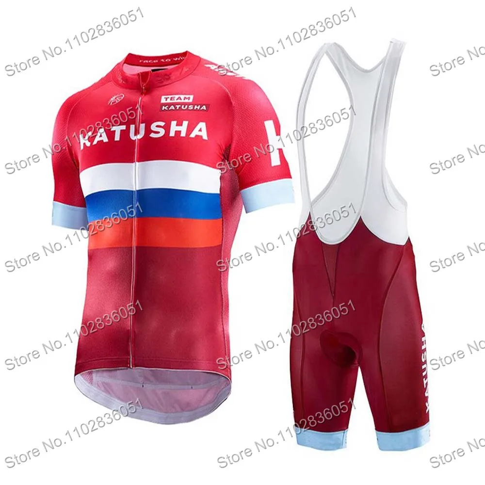 Russia KATUSHA Team Colors Cycling Jersey Set Summer Cycling