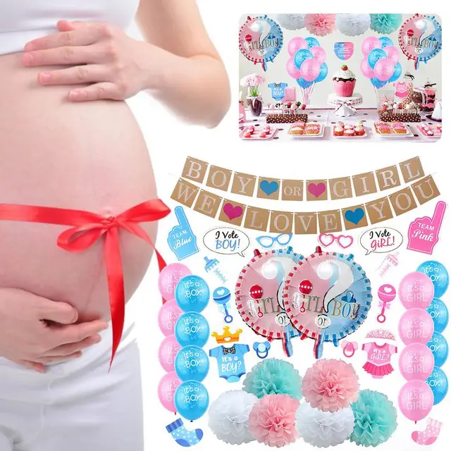 A Nemek Felfedése Parti Dekorációk Baba Neme Felfedi Ballon Dekorációkat Rózsaszín És Kék Léggömbök Számára - Image 5