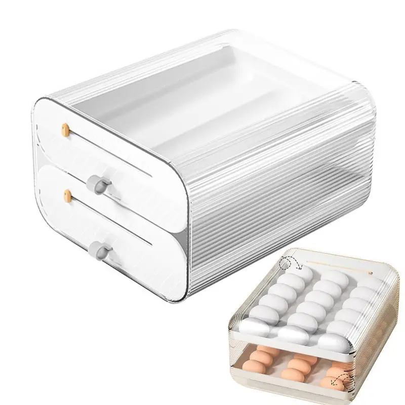 

Egg Holder For Refrigerator Food-grade Egg Box Drawer-type Storage Artifact Auto Rolling Stackable Egg Storage Container