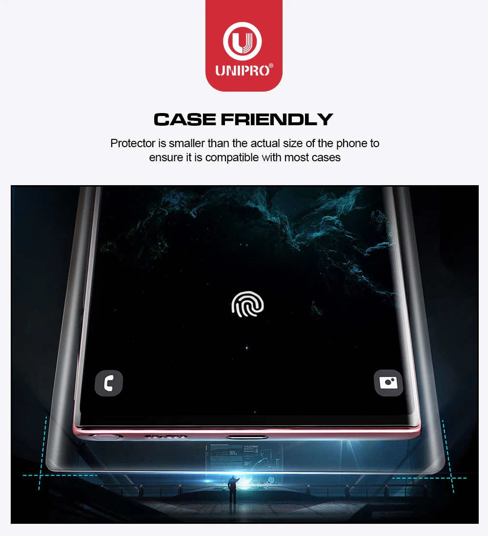 UNIPRO UV Full Glue Edge-to-Edge Anti-Fingerprint Glass Screen Protector