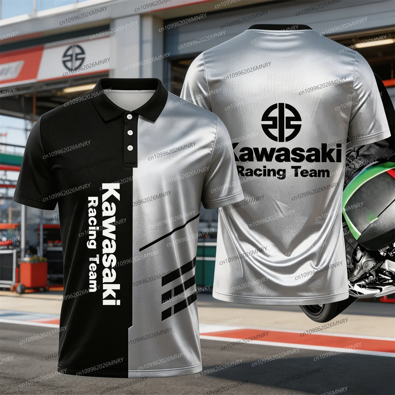 Kawasaki Motocross 남성용 폴로 셔츠 빠른 건조 사이클링 슈트 폴로 남성 의류 여성용 오버 사이즈 티셔츠 스포츠 슬리브 탑