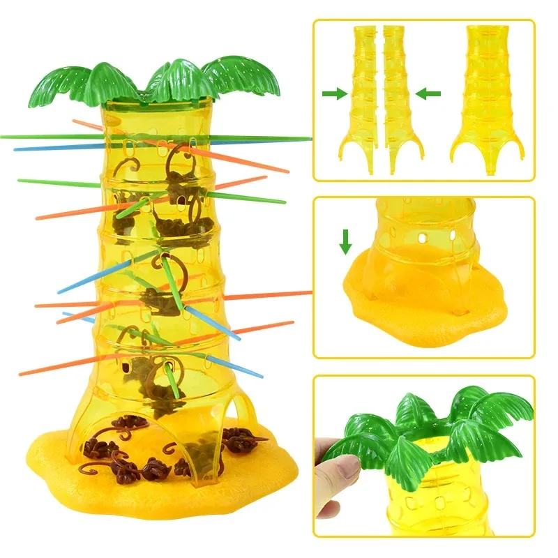 Fun Monkey Climbing Tree Game Toy Parents Kids Interactive Party Board Game Toy Family Tabletop Monkey Climbing Tree Board