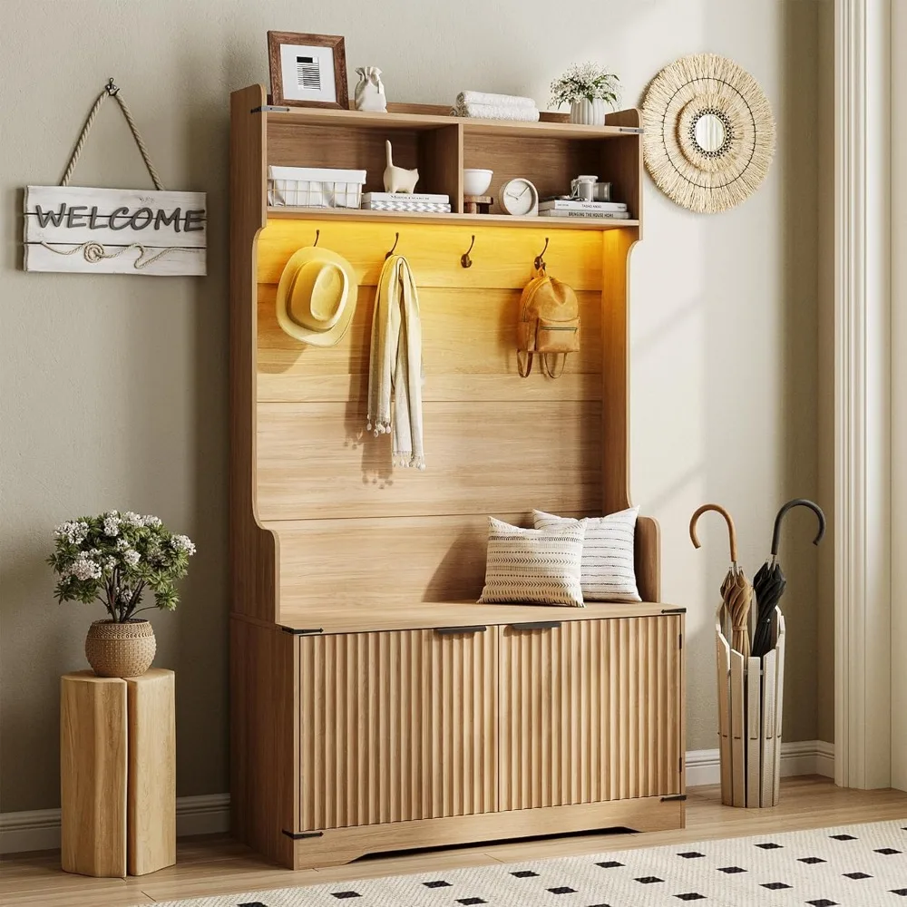 5-in-1 Hall Tree with Bench 1