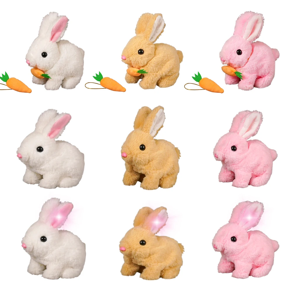 Plush Toys Simulation Electric Plush Bunny Walking Wiggle Ears for Kids Baby Christmas electronic pet rabbit toy,plush toys