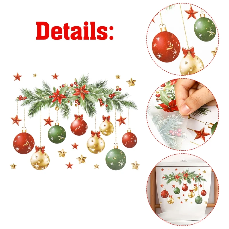 Christmas Toilet Sticker - Merry Xmas Decoration for Home 2025-2026