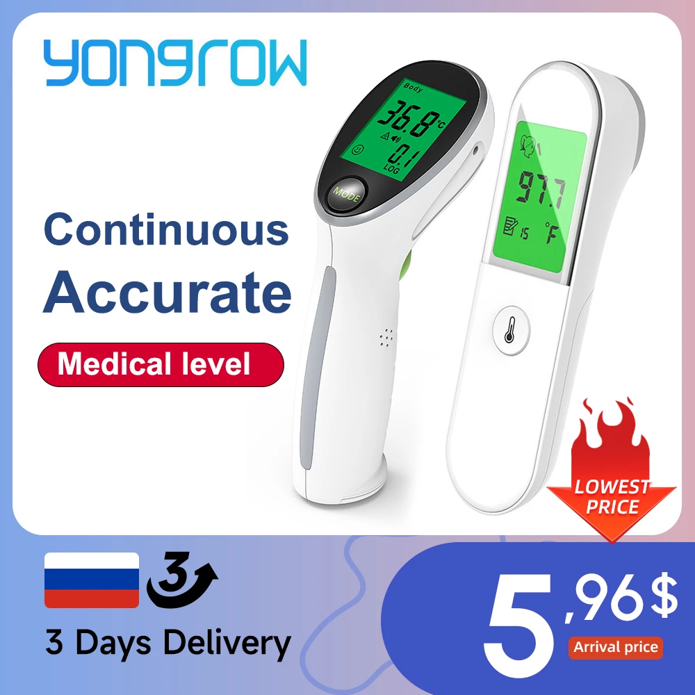  Yongrow Digital Portable Infrared Thermometer Temperature Gun Non-contact Laser Baby Fever Temperature for Body \u0026 Surface