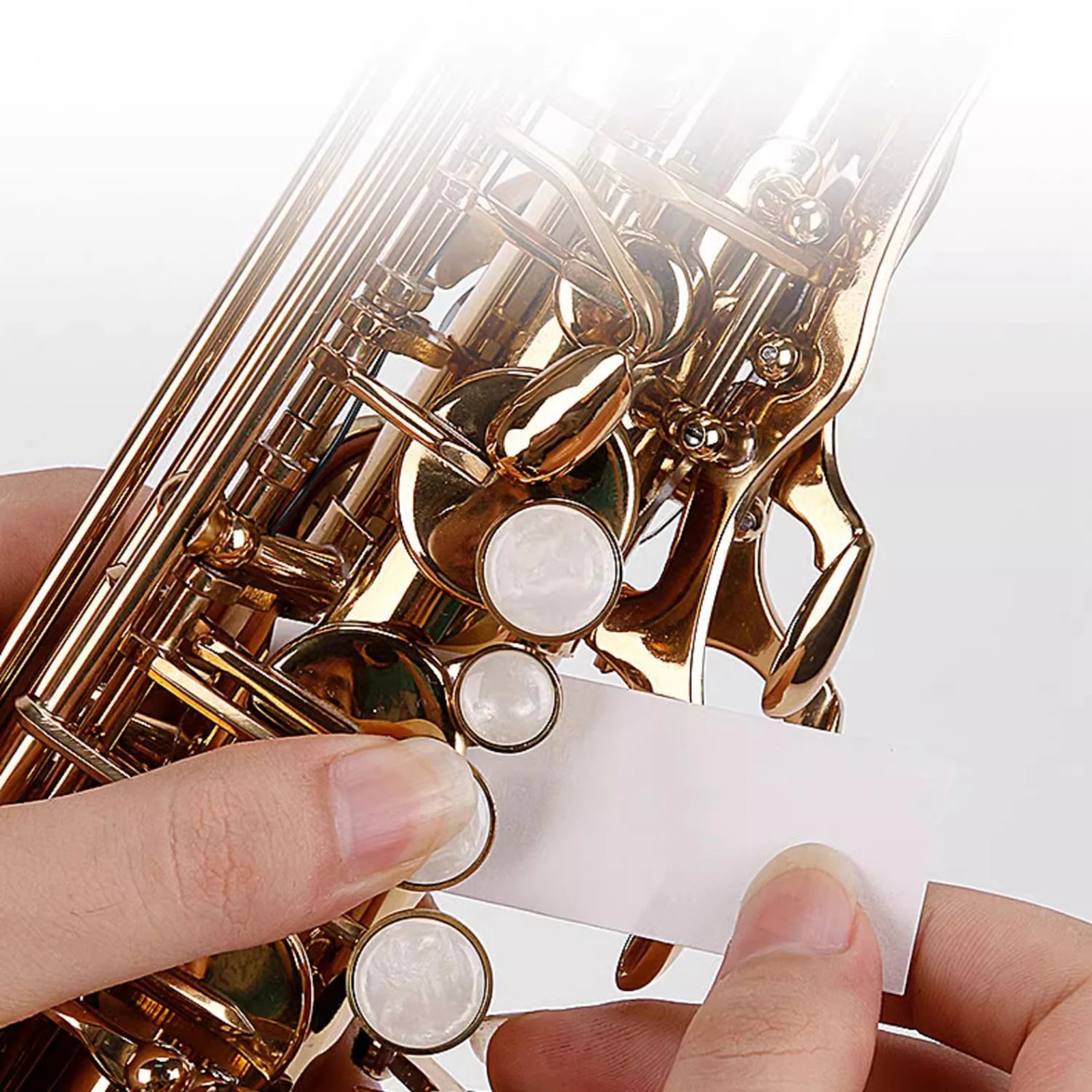 100 Sheets Saxophone Absorbent Paper Sax Flute Absorbent Paper Woodwind Pad Cleaner Papers for Sax Flute Oboe