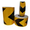 5cm/10cm/20cm*5M Arrow Reflective Hazard Safety Tapes Yellow-Black Warning Caution Reflectors Strips Adhesive Stickers For Trail 1