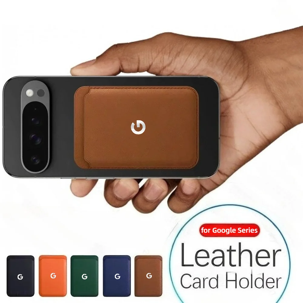 Premium PU Leather Magnetic Card Wallet Holder with Slim Credit Card Slot