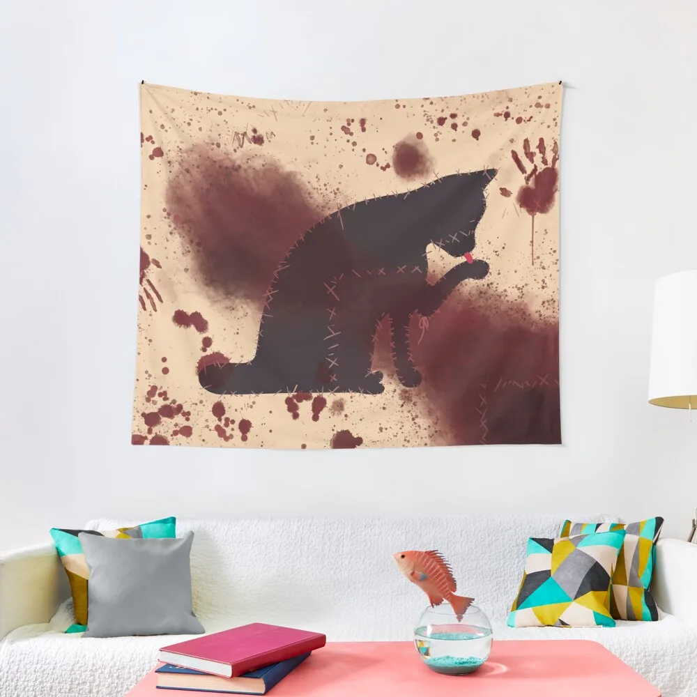 

Bloody Cat Flag Tapestry Decoration Bedroom Tapestry Funny