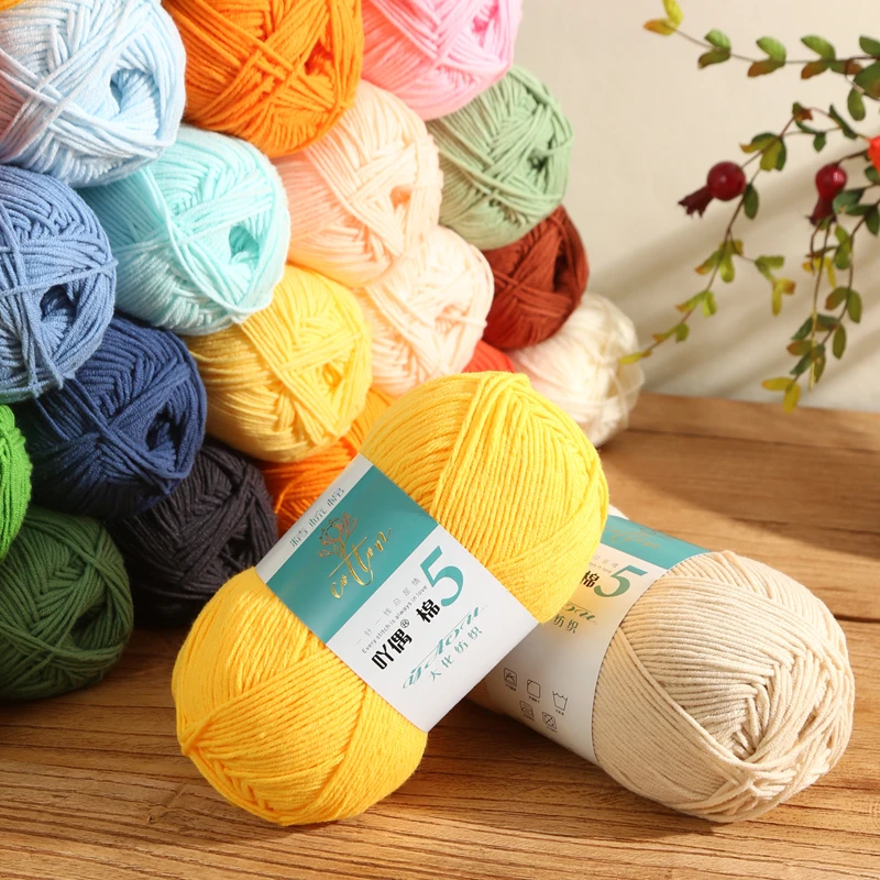 100g 5ply Combed Cotton Knitting Wool Yarn Needlework Dyed Yarns For Knitting And Crocheting Craft Sweater Hat Dolls 2