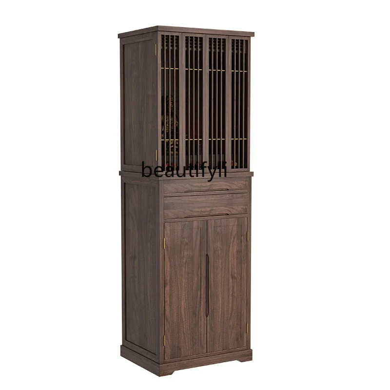 

Solid Wood Buddha Niche New Chinese Style Clothes Closet Cabinet Buddha Cabinet Worship Table Altar Cabinet