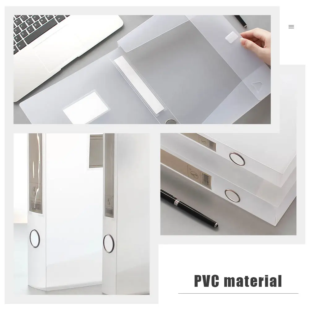 2Pcs A4 파일 보관 상자 PVC 소재 문서 정리함 인증서 잡지 용 데스크탑 파일 홀더 효율적인 분류
