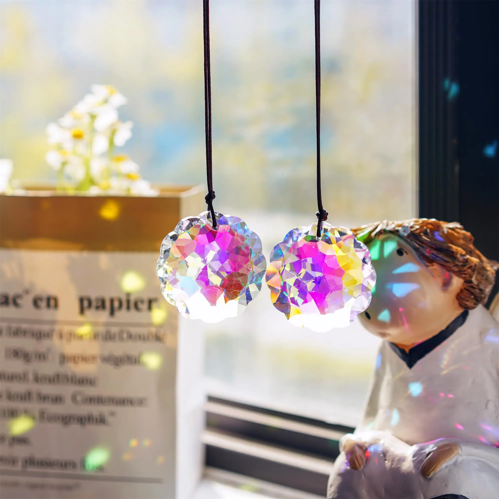 Crystal Glass Prism Ball Suncatcher Pendant Home Garden Craft Decoration 1 Pc