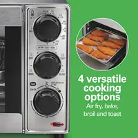 OUIO Oven Air Fryer Combo, Fits 9-Inch Pizzas, 4-Slice Capacity, Powerful Cycle, Auto Shutoff, Stainless Steel 1